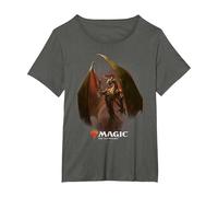 Magic: The Gathering Nicol Bolas The Elder Dragon Maglietta, Donna Plus-Size, Asfalto, 2X