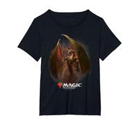 Magic: The Gathering Nicol Bolas The Elder Dragon Maglietta, Donna Plus-Size, Nero, 2X