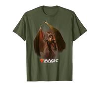 Magic: The Gathering Nicol Bolas The Elder Dragon Maglietta, Uomo, Oliva, M