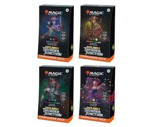 Magic: The Gathering Outlaws of Thunder Junction Commander Deck Bundle - Include tutti e 4 i mazzi (Quick Draw, Desert Bloom, Grand Larceny e Most Wanted)