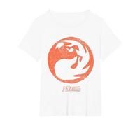 Magic: The Gathering Red Mana Maglietta, Donna Plus-Size, Bianco, 2X