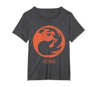 Magic: The Gathering Red Mana Maglietta, Donna Plus-Size, Grigio Scuro, 2X