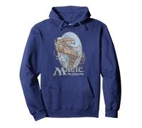 Magic: The Gathering Urza Dragon Felpa con Cappuccio, Unisex per Adulti, Navy, L