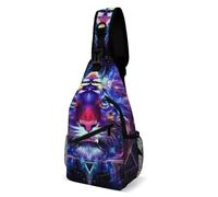 Magic Tiger Head Unisex Crossbody Bag Piccolo Borsas A Spalla Casual Borsa Monospalla Per Treeking Lavoro Campeggio