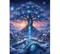 Magic Tree 1500 Piece Jigsaw Puzzles for Adults, Colourful, Challenging & Brainteasing Adult puzzles 1500 Pieces Village, Fun jigsaws for The Whole Family 34x22 inch