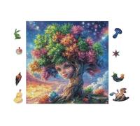 Magic Tree with Face Rompicapo 100 Pezzi Michelangelo Per Adulti Cartone Spesso Cappella Sistina Per Collezione Artistica Edizione Esclusiva Con Colla Inclusa 28x28cm
