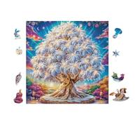 Magic Tree with Flowers Puzzle 100 Pezzi Per Regalo Di Festa Della Nonna Cartone Spesso Paesaggi Floreali Per Decorazione Domestica Con Poster Incluso Edizione 28x28cm