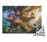 Magic Treehouse Puzzle 1000 Pezzi Riciclabile Materiale Fairy Forest Senior Puzzle Impossibile Difficile Stimolante Educativo Gioco for Uomini 52x38cm/1000pezzi
