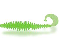 Magic Trout Premium T-Worm - Pesce in gomma per pesca alla trota, con coda twister, 5,5 cm, colore: Verde fluo