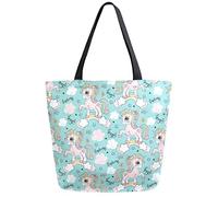 Magic Unicorn Butterfly Borsa riutilizzabile per la spesa Borsa in tela Borsa a tracolla lavabile grande pieghevole per donna