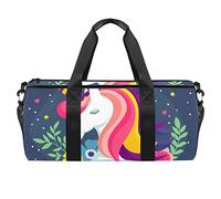 Magic Unicorns are Real Floral Sport Gym Bag Fitness Allenamento Borsone Borsa da viaggio Tote Borsa Attrezzatura Borsa per donne Uomini, Multicolore, 17.7x9x9 inches