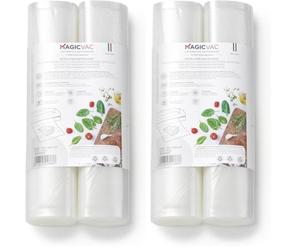 Magic vac, 2 Rotoli Sottovuoto per Alimenti 30x600, Multistrato e Resistenti, in Materiale Privo di BPA Adatto al Contatto con gli Alimenti, Brevettati, Made in Italy (Confezione da 2)