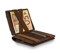 Magic Wallet Portafoglio Smart con Tasca AirTag Portamonete XL Marrone