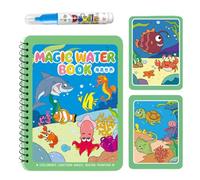 Magic ŵater Painting Book - Reusable Watercolor Coloring Books | Educational Learning Set With Pen, Toddler Creative Toy Gift For Birthday, Easter & Travel Fun (13.6x18.4cm)
