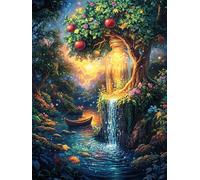 Magic Waterfall Puzzle 300 Pezzi Per Regalo Di Laurea Cartone Di Alta Qualità Per Studenti Wild Animals Fantasy Oil Painting Per Decorazione Ufficio Stampa Ad Alta Definizione Qualità Premium 300 PCS