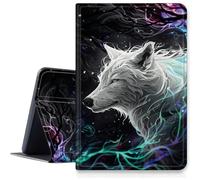 Magic White Wolf Custodia per iPad Air 11 pollici 2024 M2, antiurto in pelle PU pieghevole e regolabile con auto sleep/wake per iPad Air 11 pollici 2024 Air M2