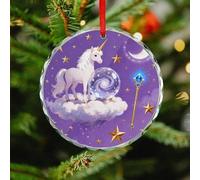 Magic World - Ornamenti natalizi da 7,9 cm, in vetro di cristallo, da appendere, per albero, cimelio, scambio regalo, idea regalo, decorazione per albero di Natale