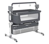 Magic ZC Baby Bedside Culla Baby Bassinet Bambino Bedside Sleeper Convertibile Lettino Comodino Multifunzionale Portatile Baby Swing Culla con Bluetooth Music 5 Swaying Gears Telecomando (Grey-1)