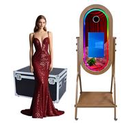 Magica cabina fotografica a specchio da 21,5 pollici touch screen specchio cabina fotografica selfie photobooth macchina RGB cornice luce per eventi noleggio matrimonio festa (macchina foto)
