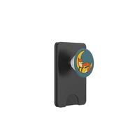 Magica volpe rossa che riposa delicatamente sulla luna crescente d'argento PopSockets PopWallet per MagSafe