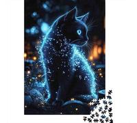 Magical Black Cat Puzzle Da 1000 Pezzi Puzzle Adulti Impegnativo E Difficile Per Straordinario Regalo Per Amore E Amico 52x38cm/1000pcs
