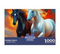 Magical Black Horse Galloping Through Mountain River Pezzi Cartone Spessi E Resistenti Perfetto Per Migliorare Concentrazione, Pazienza E Pensiero Logico Nel Tempo Libero 38x26cm/1000pcs