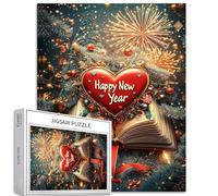 Magical Book - Puzzle da 1000 pezzi per adulti e principianti Felice Anno Nuovo Puzzle Albero di Natale Puzzle 50 x 68 cm Sfidante Giochi di attività familiari Puzzle artigianale per regali decorativi