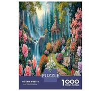 Magical Cabin 1000 Pezzi Waterfall Garden in Enchanted Forest Puzzle Giocattoli Puzzle Per Gioco Familiare Decorazione Per La Casa Per Adulti E Ragazzi Regalo Giocattolo 52x38cm/1000pcs