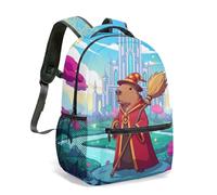 Magical Capybara Wizardry - Zaino con stampa di Capybara Wizardry, 40,6 cm, con stampa artistica stravagante, per bambini e adulti, 07, L, Casual