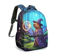 Magical Capybara Wizardry - Zaino con stampa di Capybara Wizardry, 40,6 cm, con stampa artistica stravagante, per bambini e adulti, 05, L, Casual