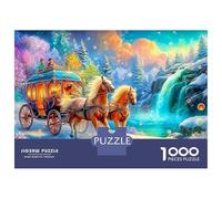 Magical Carriage in Winter Wonderland Puzzle Da 1000 Pezzi Fine Horse Ideale Per Uomini, Donne, Bambini E Anziani 70x50cm/1000pcs