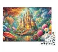 Magical Castle in A Flower Valley Puzzle Da 1000 Pezzi Enchanted Cottage Perfetto Per Le Serate Di Giochi, Adulti E Bambini 38x26cm/1000pcs