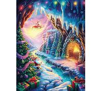 Magical Cave with A Rainbow Waterfall Rompicapo 500 Pezzi Per Creatività Bambini Wildlife Pet Cartone Spesso Tema Fantasy Per Passatempo Creativo Attività Educativa Con Poster Incluso 500 PCS