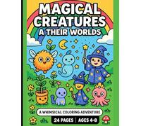 Magical Creatures & Their Worlds - A Whimsical Coloring Adventure: 24 Pages of Cute, Imaginative Fun with Fantasy Friends for Kids Ages 4-8