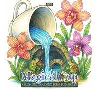 Magical Cup Coloring Book: Simple and Relaxing Adult Grayscale Coloring with Animals, Cozy Nature, and Magical Architecture from Around the World