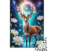 Magical Deer Fantasy Puzzle Da 1000 Pezzi Puzzle Adulti Impegnativo E Difficile Per Straordinario Regalo Per Amore E Amico 52x38cm/1000pcs
