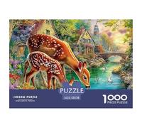 Magical Deer Puzzle Premium Da 1000 Pezzi Con Raffinate Riproduzioni D'Arte - Un Regalo Di Classe Per Adulti E Bambini A Partire Dai 12 Anni Di Età 52x38cm/1000pcs