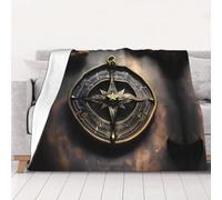 Magical Design - Coperta in flanella stampata con bussola delle rune norrene, 101,6 x 76,2 cm, morbida flanella, perfetta per decorazioni autunnali per la casa e i viaggi (76-203 cm)