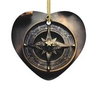 Magical Design Norrene Rune Bussola a forma di cuore pendenti in ceramica creano un'atmosfera calda per case, feste e regali.