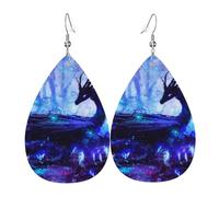 Magical Dragon Thicket Orecchini In Pelle Stampato Orecchini Divertenti Accessori Per Feste Decorazioni Cosplay