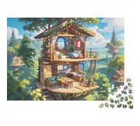 Magical Fantasy Jigsaw Puzzles 1000Pc Materiale Riciclato Tree House Puzzle for Boy e Girl Regalo e Attività Divertente per la Casa Ideal for Child‘s Birthday Gift 52x38cm/1000pcs