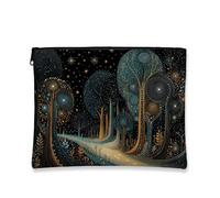 Magical Forest Trousse per cosmetici, fantasia cielo notturno, borsa da viaggio con cerniera per donne, piccola borsa portatile in tela, regalo per le vacanze invernali, borsa da toeletta per la cura