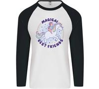 Magical Friends Una Ragazza Che Cavalca Un Unicorno Uomo L/S Maglietta Baseball
