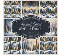 Magical Gilded Winter Forest: Scrapbook, craft, decoupage paper, 24 designs, 24 double-sided sheets, 6'' x 6''