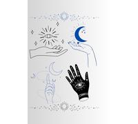 Magical Hands and Eyes: Simple Everyday Grey White Bordered Cover with Magical Hands Blank Lined Journal Notebook