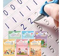 Magical Handwriting Workbooks Handwriting Practice Copybook, Handwriting Aid Magic Pen Reusable Copybook Grooves Template Design for Children Books Suitable for Children's Learning (6)