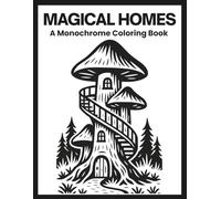 Magical Homes A Monochrome Coloring Book: Enchanted Fairy Mushroom Designs To Color Using One Black Pen For All Ages