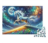 Magical Horse Night Sky Jigsaw Puzzle Impossible 1000 Pezzi Decorazione Per La Casa. Giochi Rilassamento E Intelligence Per Adulti E Ragazzi Da 14 Anni 52x38cm/1000pcs