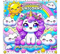 magical kawaii unicorns coloring book