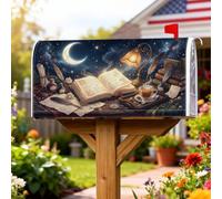 Magical Library - Coperture magnetiche per cassetta postale con scena | Fanciful Library Theme, mailbox Wraps, Starry Night Skyline, accogliente angolo lettura, decorazione per esterni